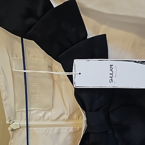 Shulami - Cream & Black Dress W/ Bow Detail Sz L - Picture 3 of 7